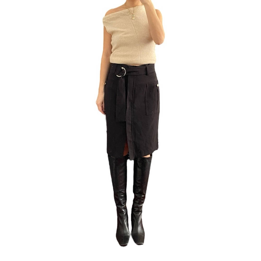 H&M Black Belted Skirt Size US 6